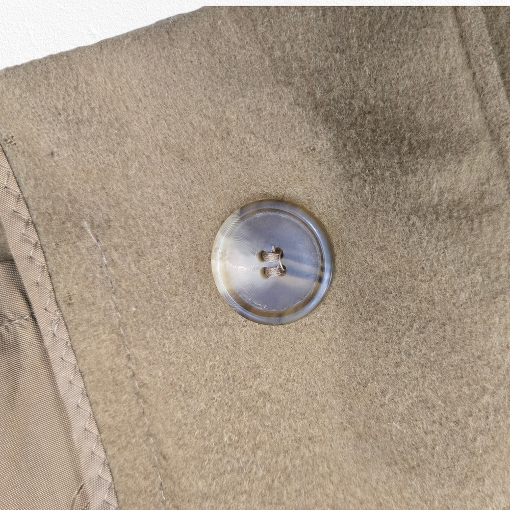 Vintage 70s Lodenfrey Camel Minimalist Overcoat West Germany Wool Mohair Coat XL - Picture 9 of 16